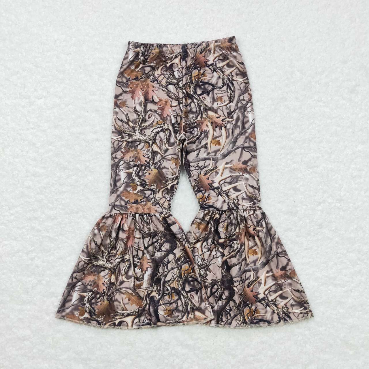 P0309 Camo Print Girls Bell Bottom Pants