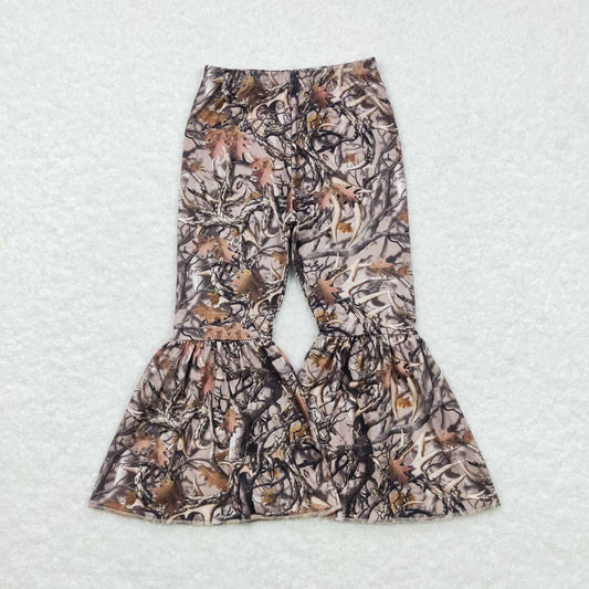 P0309 Camo Print Girls Bell Bottom Pants