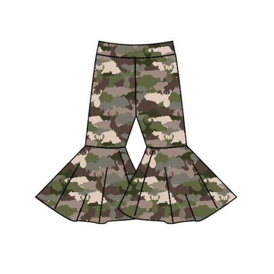 (Pre-order) P0310 Camo Print Girls Bell Bottom Pants