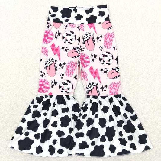 P0335 Hat Cow Print Girls Bell Bottom Pants