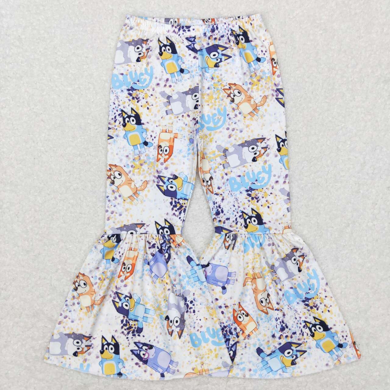 P0370 Cartoon Dog Print Bell Bottom Pants