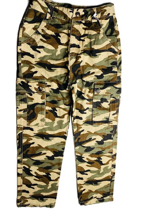 (Pre-order)P0375 Camo Denim Pockets Jeans Kids Pants