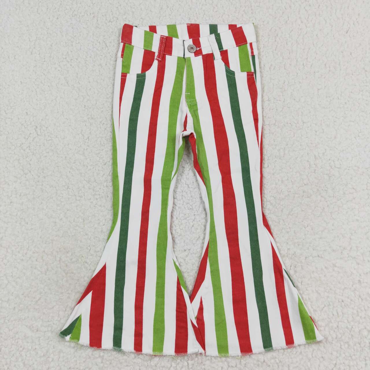 9 Colors Stripes Denim Bell Bottom Jeans Girls Pants Sisters Wear