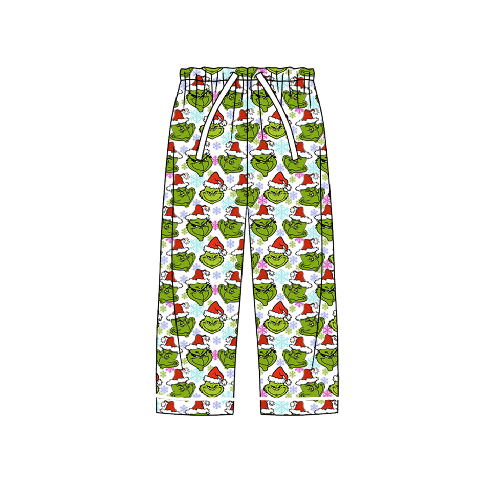 (Pre-order) P0547 Frog Face Snowflake Print Adult Christmas Pajamas Pants