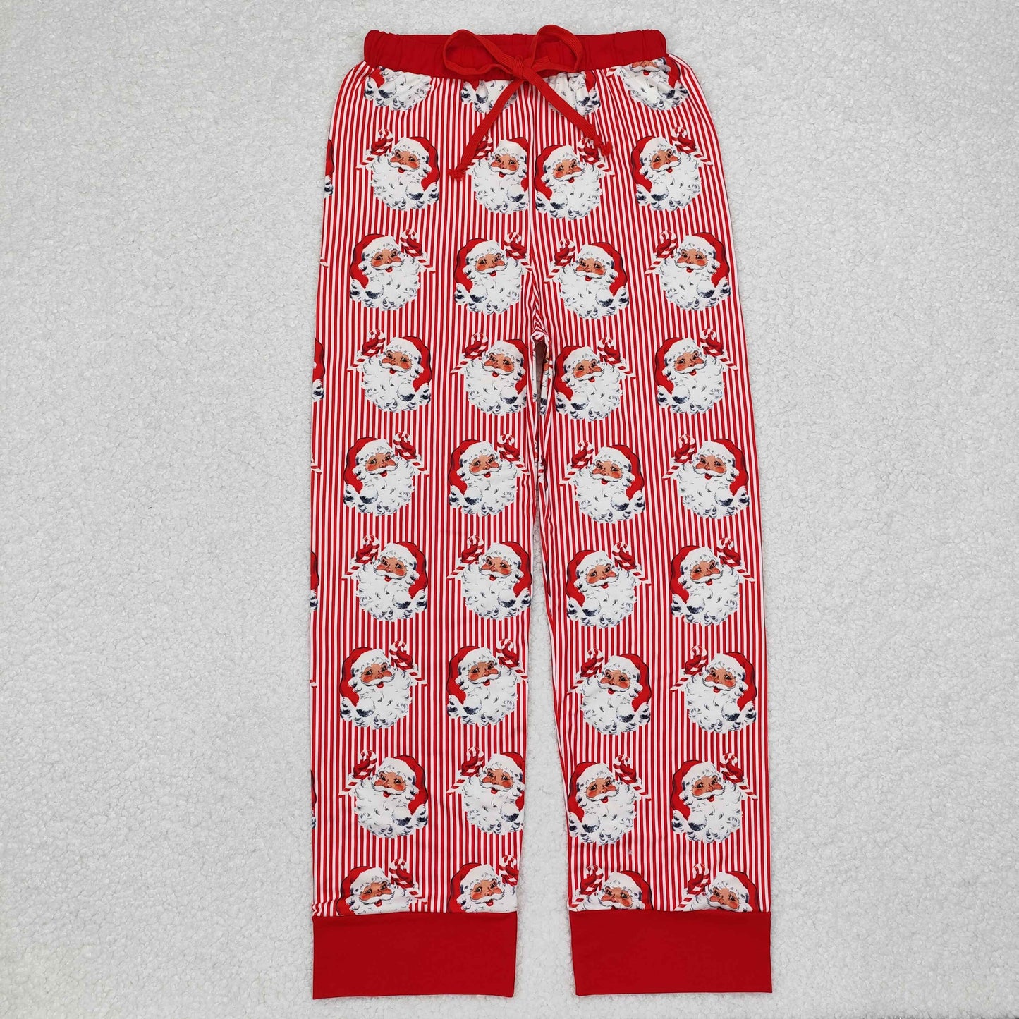Santa Red Stripes Print Family Christmas Pajamas Matching Clothes