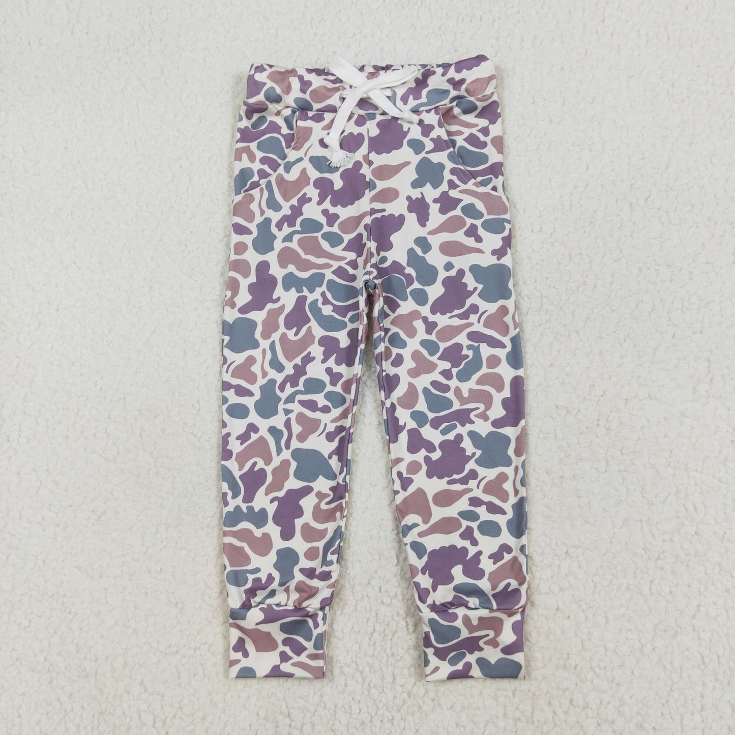P0659 Grey Camo Print Kids Pockets Pants