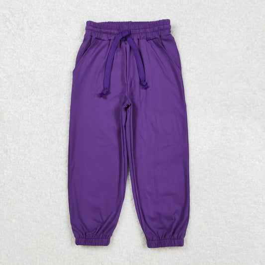 P0670  Purple Color Pockets Kids Yoga Joggers Bottom Pants