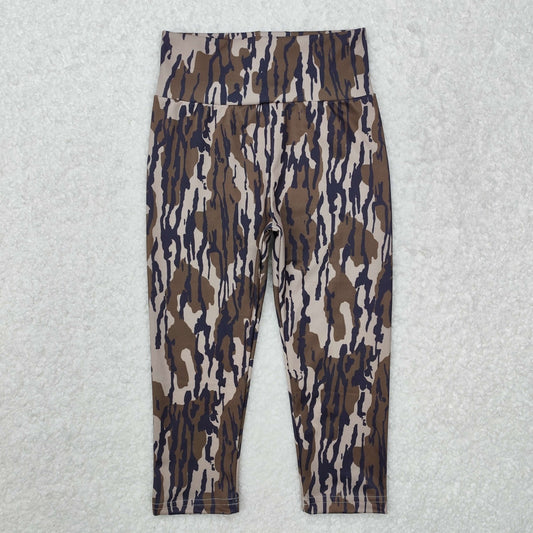 P0689 Camo Print Girls Yoga Legging Pants
