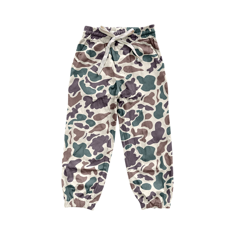 (Pre-order)P0697 Green Brown Camo Print Boys Fall Pants