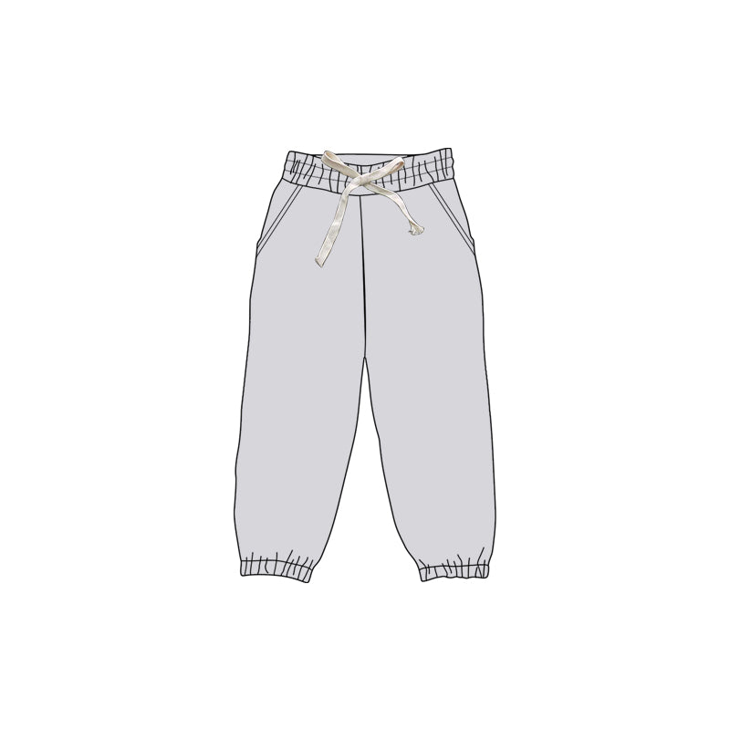 (Pre-order)P0737 Grey Color Kids Jogger Yoga Pants