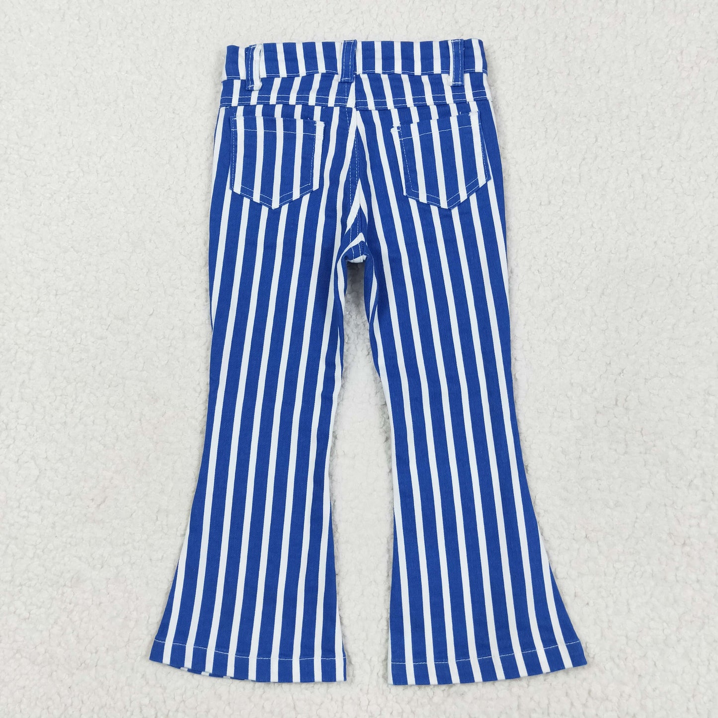 P0761 Blue Stripes Denim Bell Bottom Jeans Girls Pants