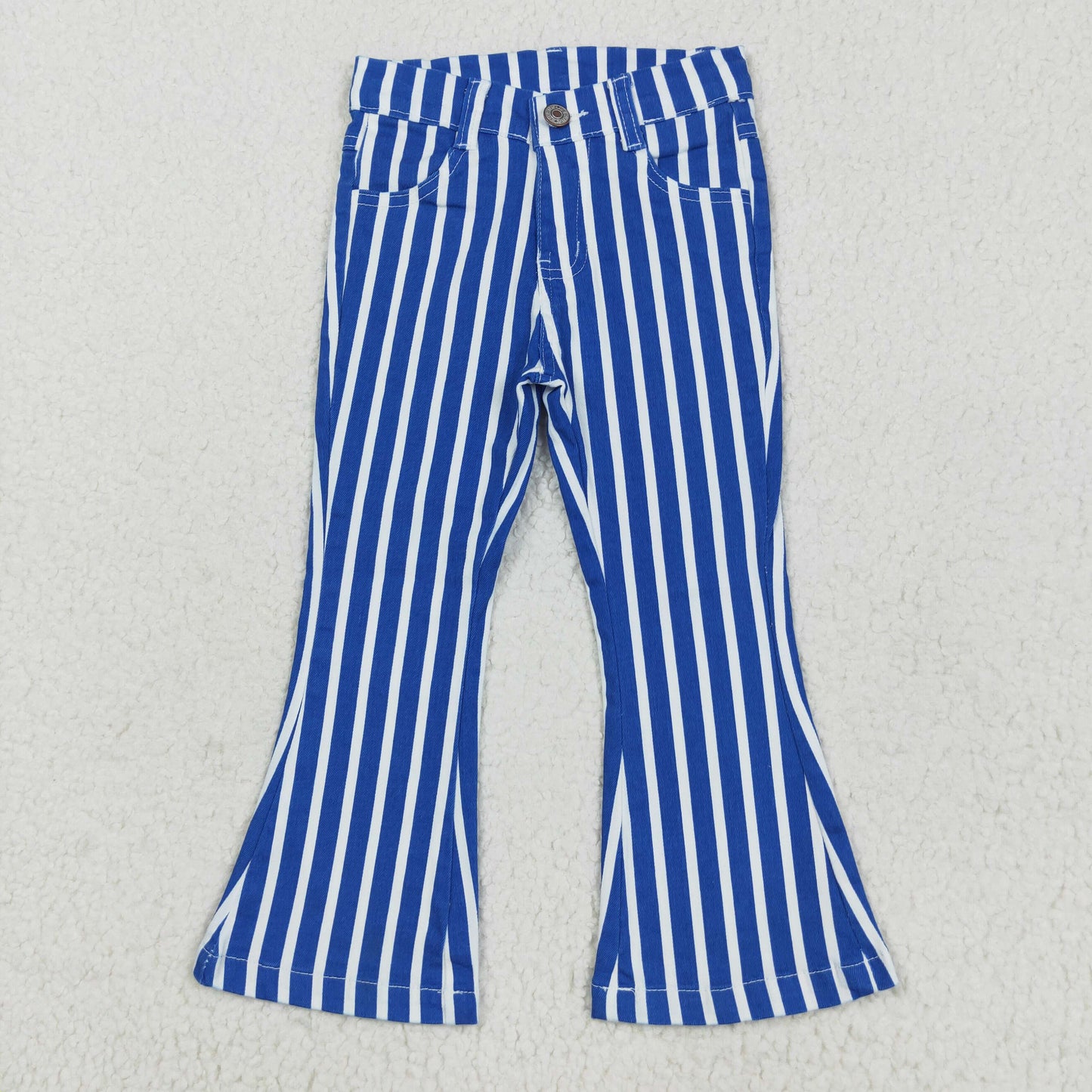 P0761 Blue Stripes Denim Bell Bottom Jeans Girls Pants