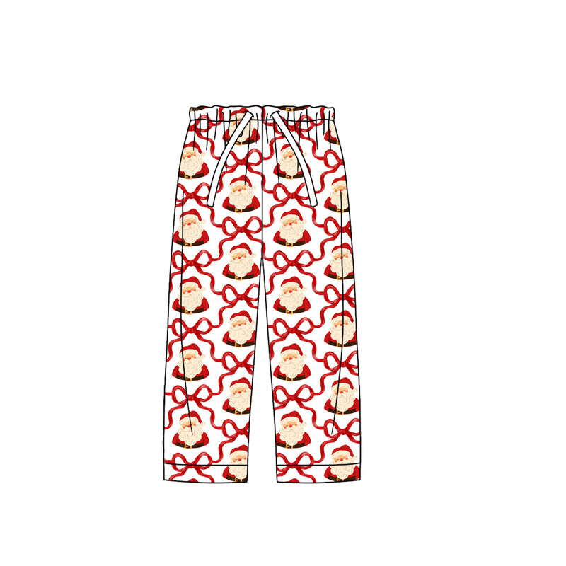 (Pre-order)P0787 Adult Santa Bows Print Woman Christmas Pajamas Pants