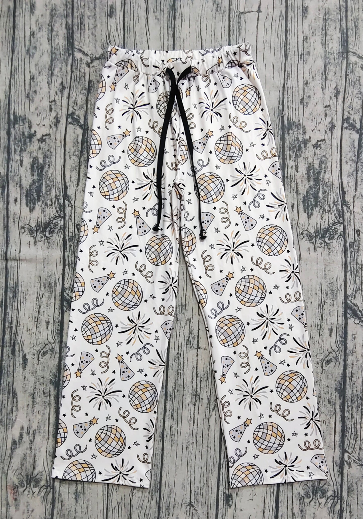 (Pre-order)P0792 Adult Happy New Year Print Woman Pajamas Pants