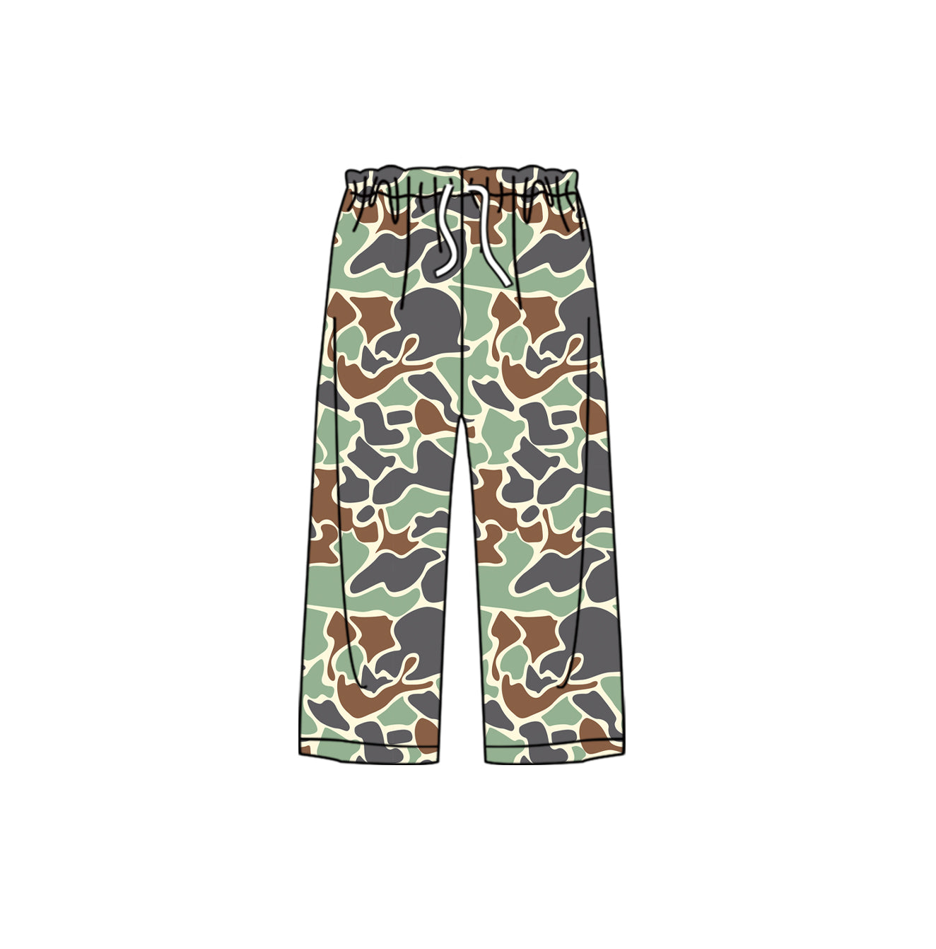 (Pre-order)P0805 Adult Green Camo Print Woman Pajamas Pants