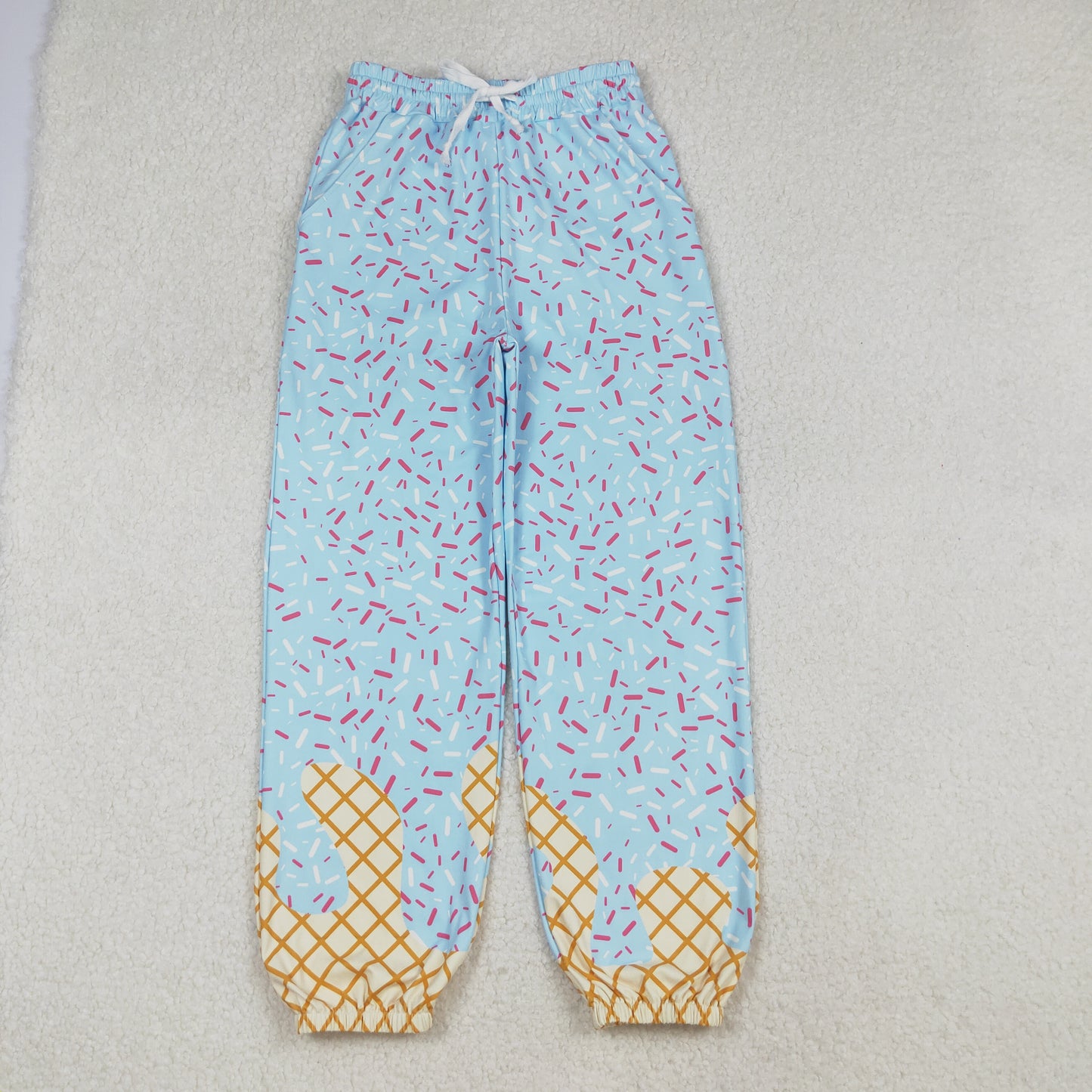P0808 Adult Blue Sprinkles Print Woman Joggers Yoga Pants