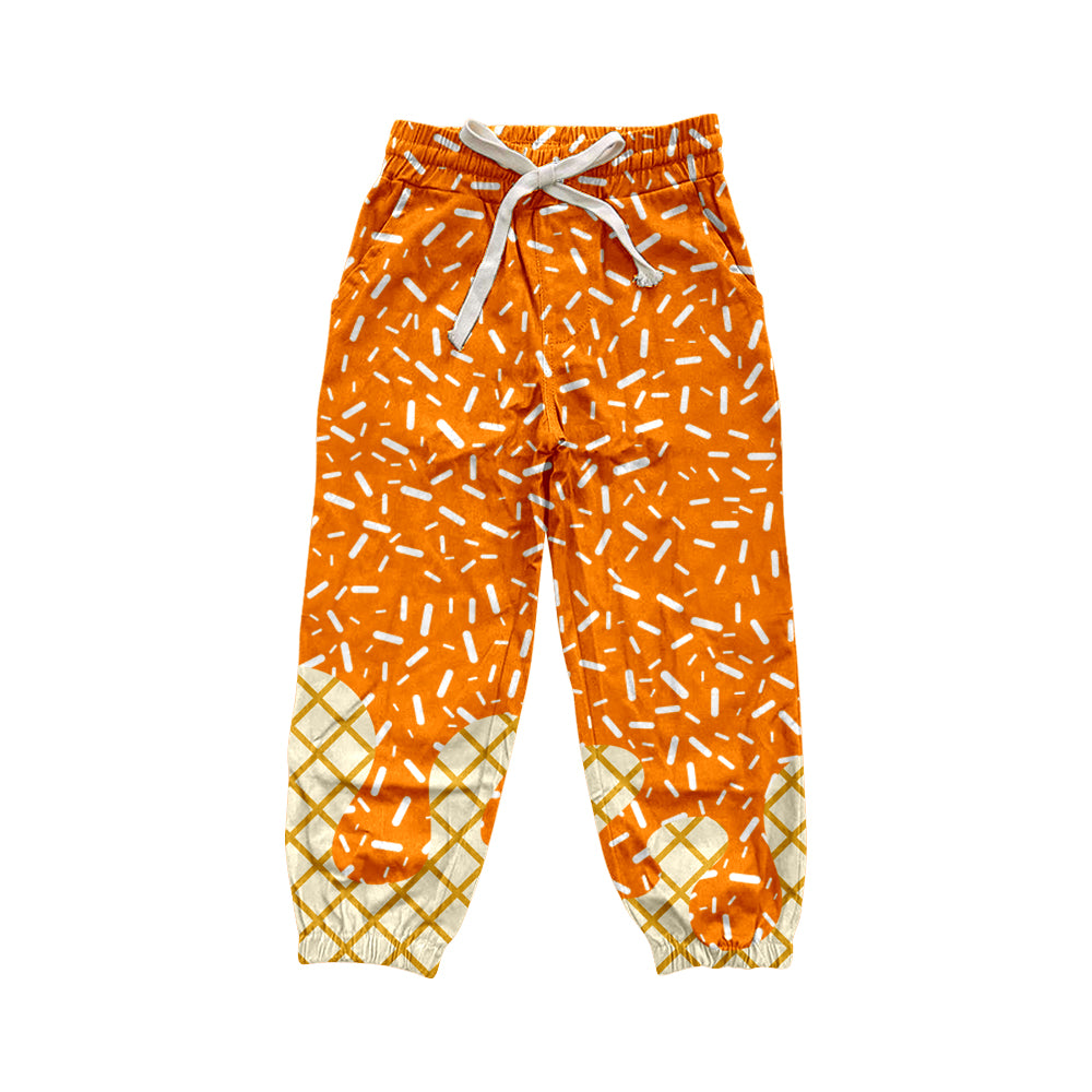 (Pre-order)P0811 Adult Orange Sprinkles Print Woman Joggers Yoga Pants