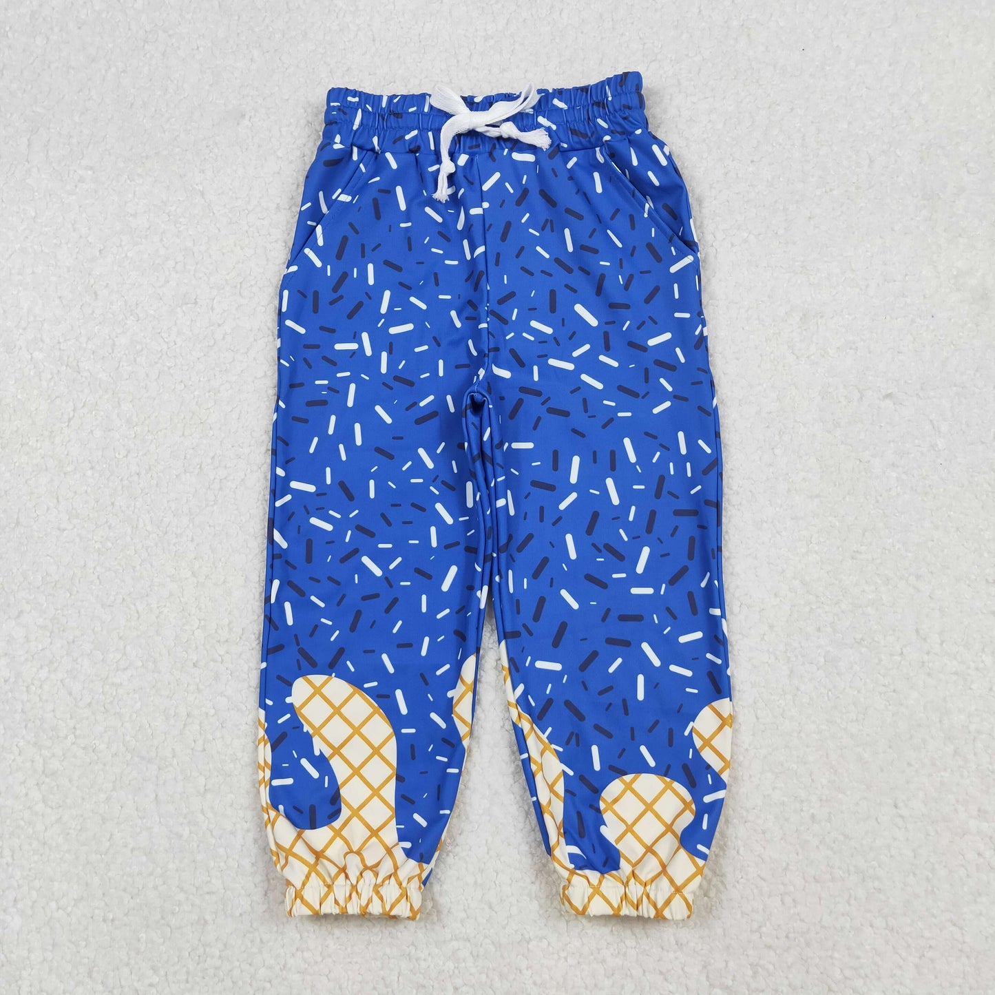 P0818 Blue Sprinkles Print Kids Joggers Yoga Pants