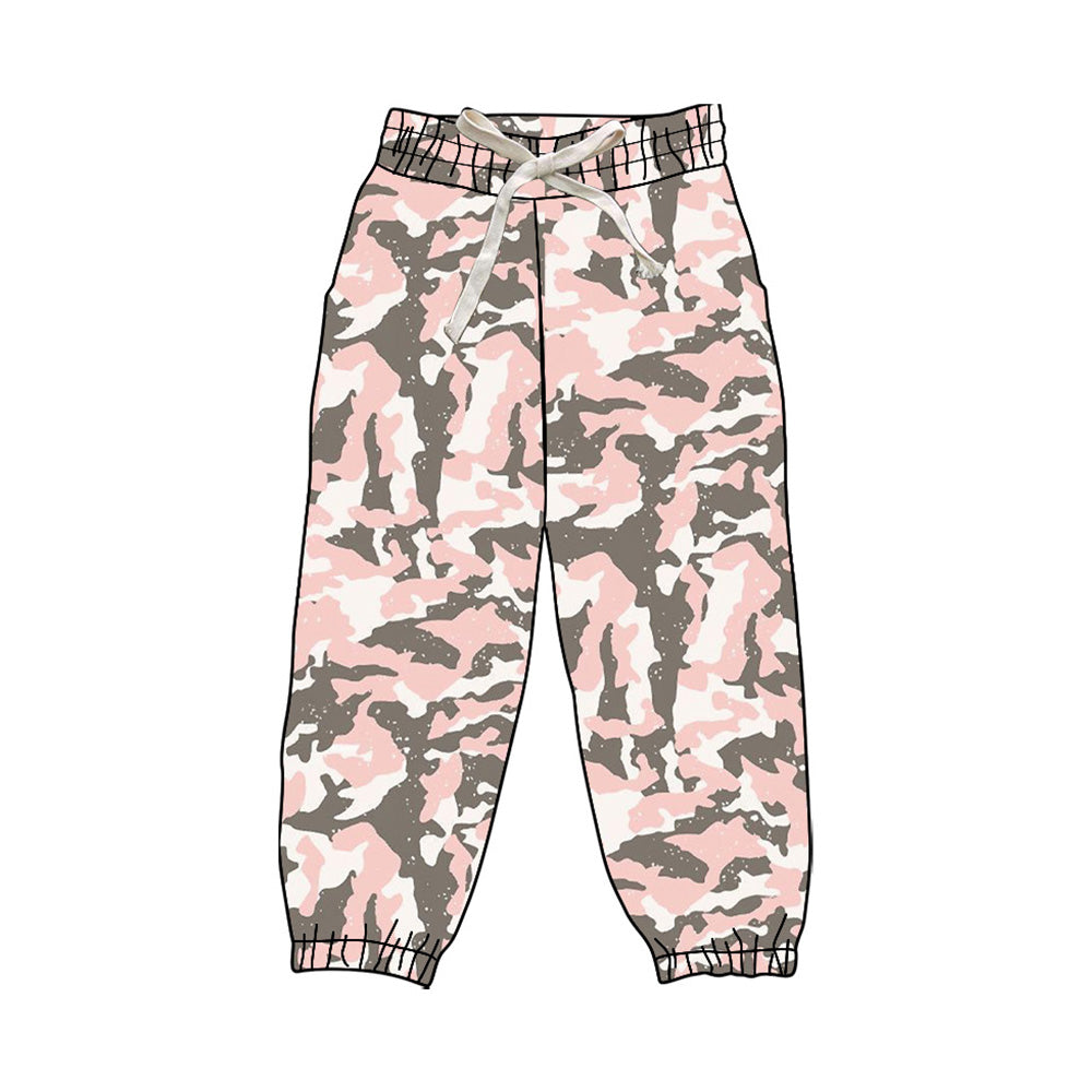 (Pre-order)P0829 Adult Pink Camo Print Woman Joggers Yoga Pants
