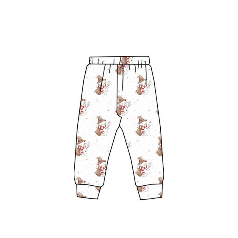 (Pre-order)P0844 Snowman Print Kids Bottom Pants