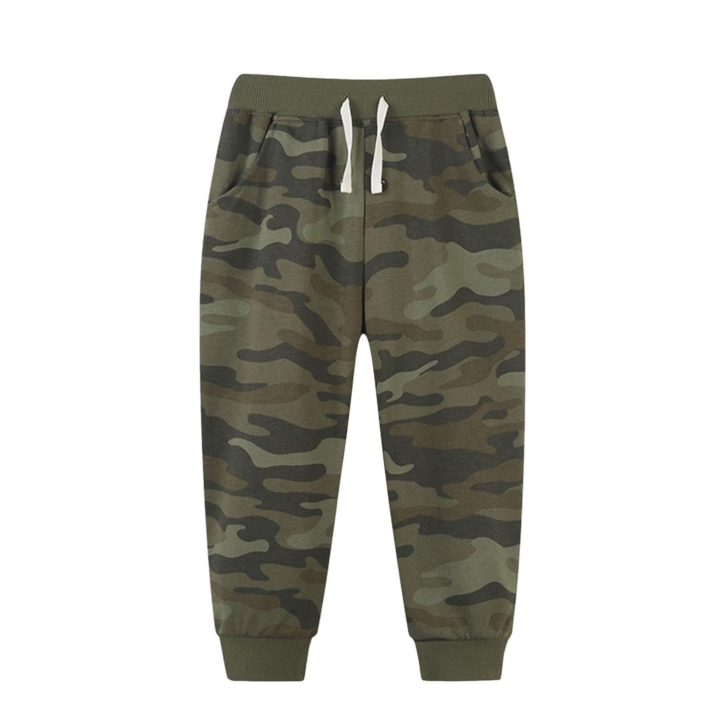 (Pre-order)P0857 Green Camo Print Pockets Boys Bottom Pants