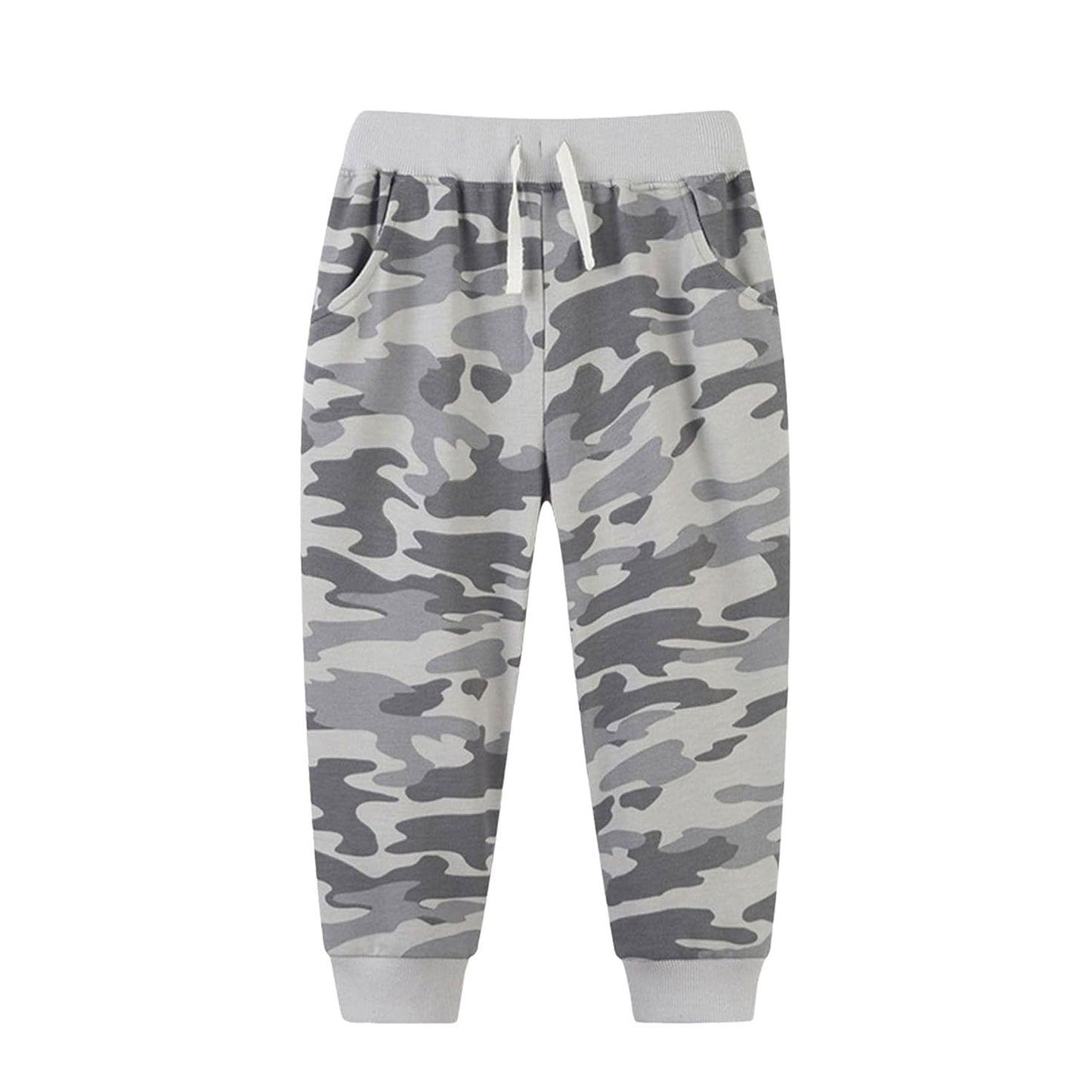 (Pre-order)P0858 Grey Camo Print Pockets Boys Bottom Pants