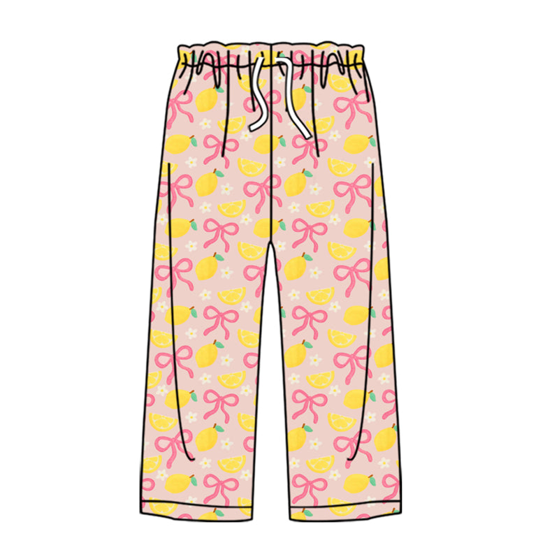 (Pre-order)P0861 Adult Lemon Bows Print Woman Pajamas Pants