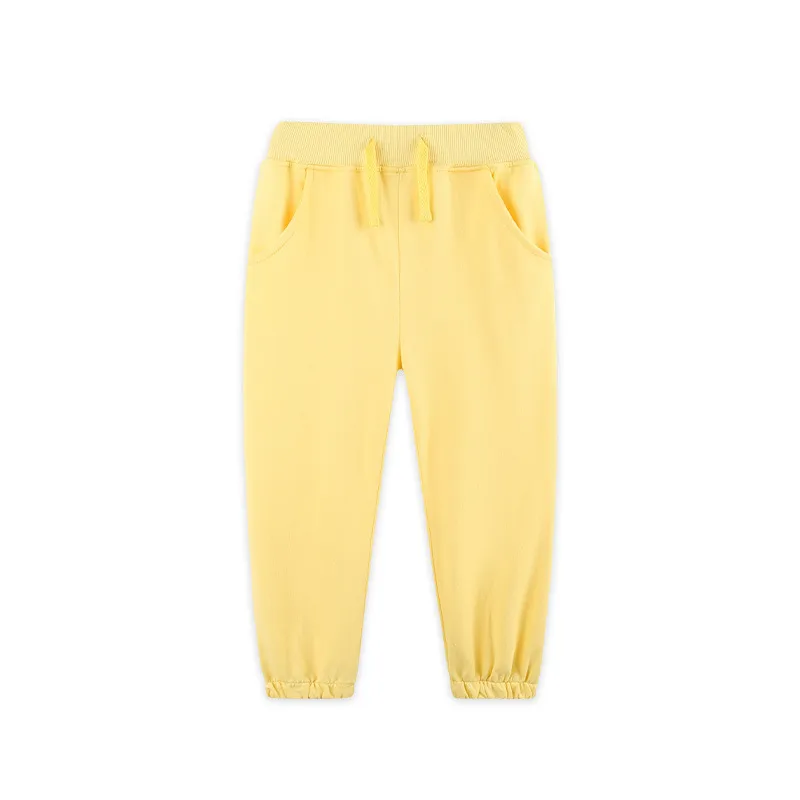 (Pre-order)P0879 Yellow Color Girls Pockets Bottom Pants