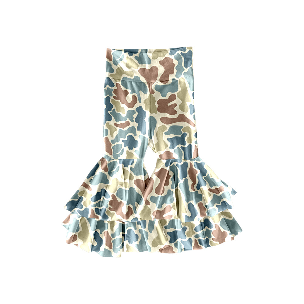 (Pre-order)P0892 Blue Camo Print Girls Bottom Yoga Pants