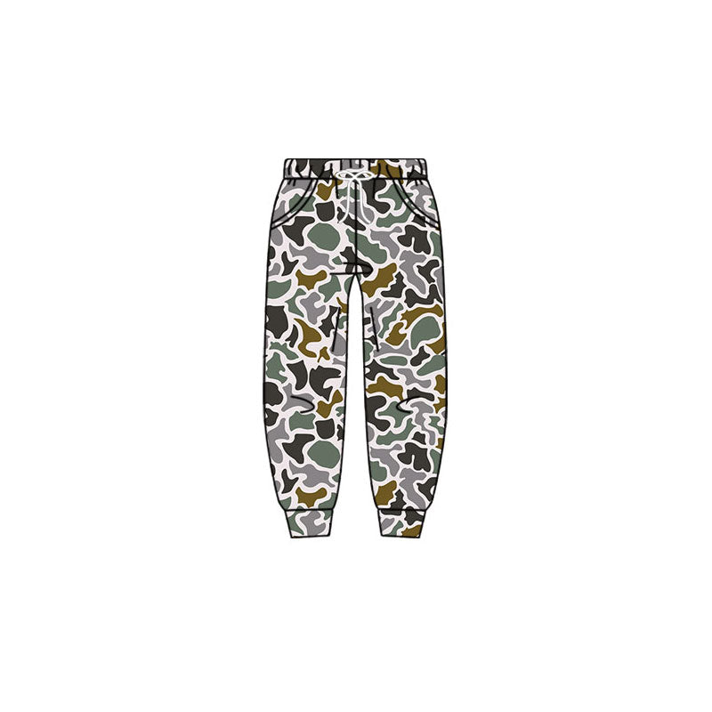 (Pre-order)P0944 Grey Brown Green Camo Print Boys Bottom Pockets Pants