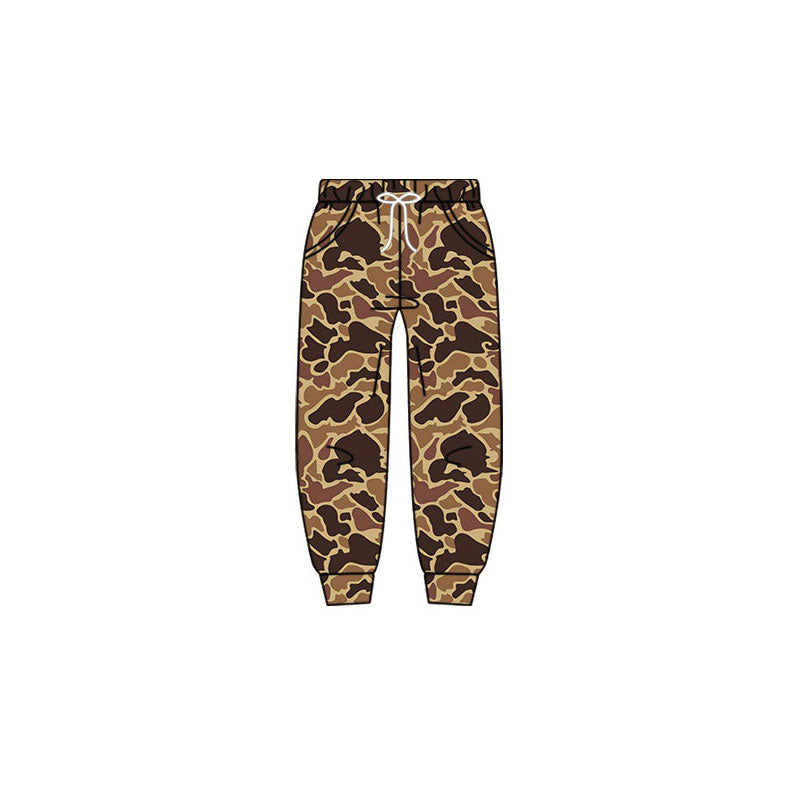 (Pre-order)P0945 Brown Camo Print Boys Bottom Pockets Pants