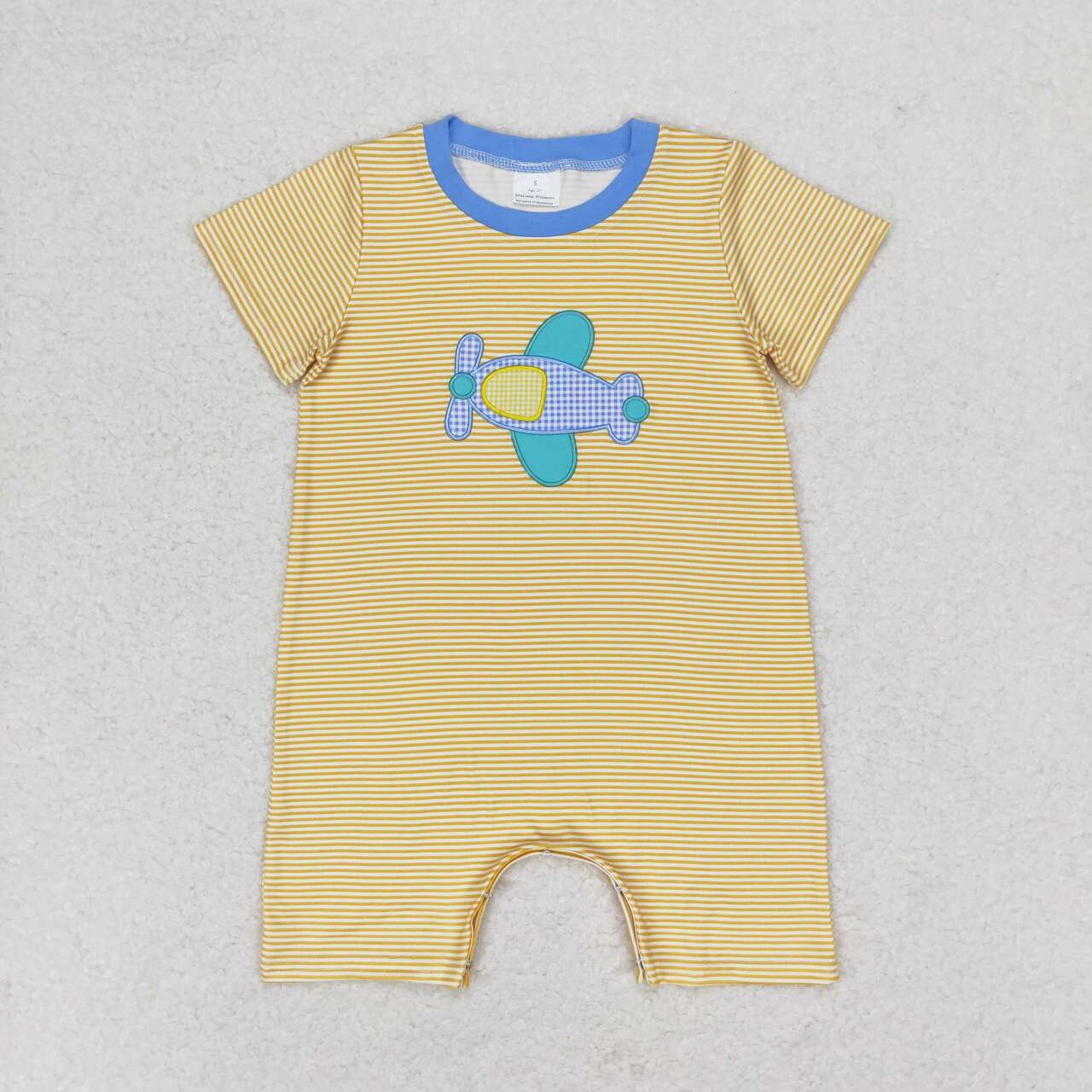 SR1264 Plane Embroidery Baby Boys Summer Romper