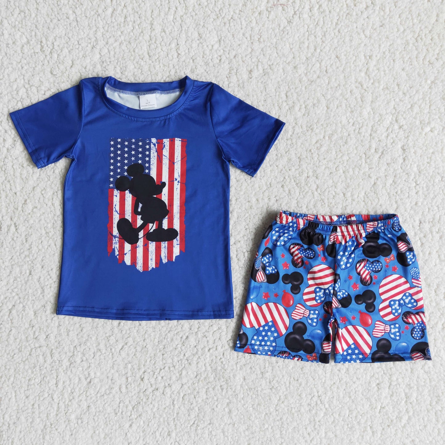 (Promotion)Boys summer short sleeve 4th of July outfits B1-13