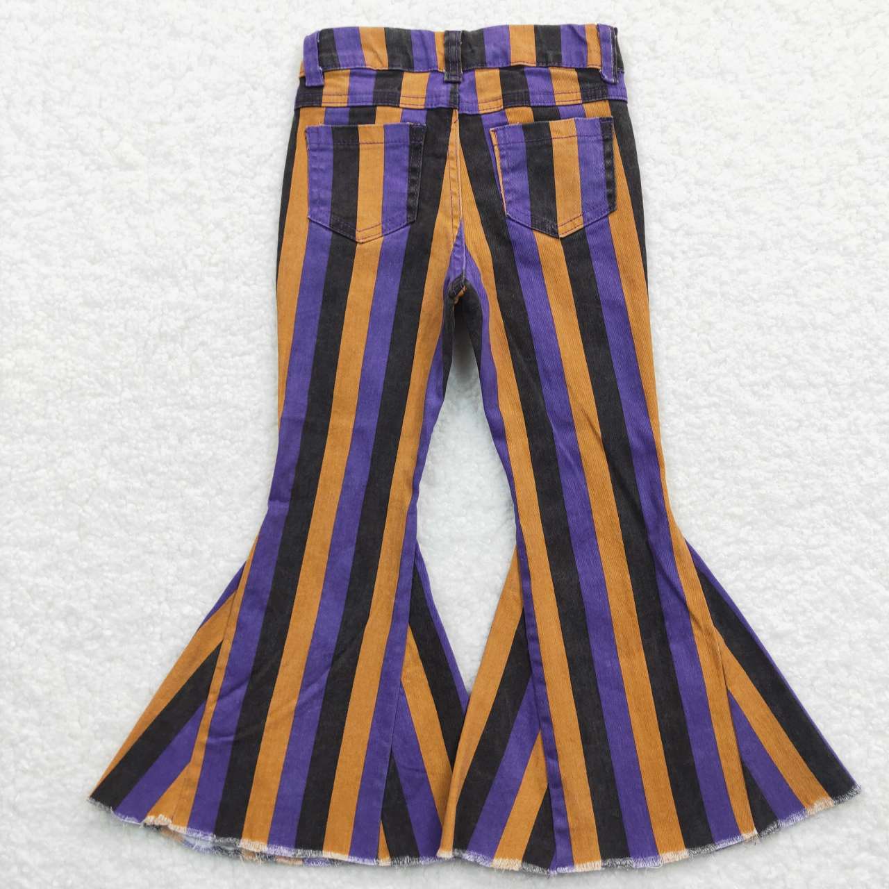 P0157 Girls purple stripes denim bell bottom Halloween jeans