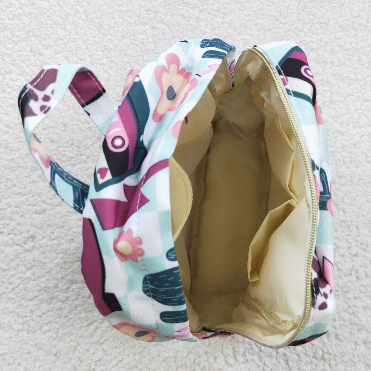 BA0082 Girls bag boots flowers western backpack