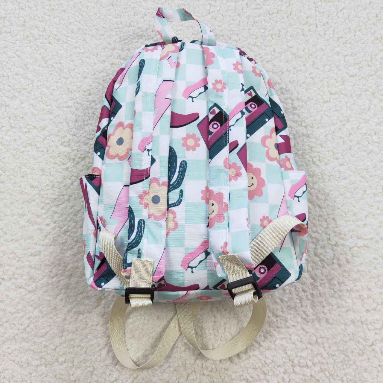 BA0082 Girls bag boots flowers western backpack