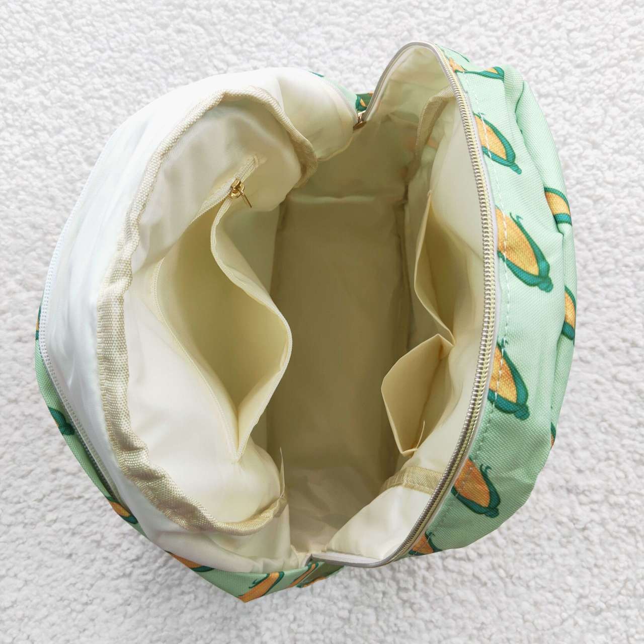 BA0120 Kids bag yellow corn print backpack