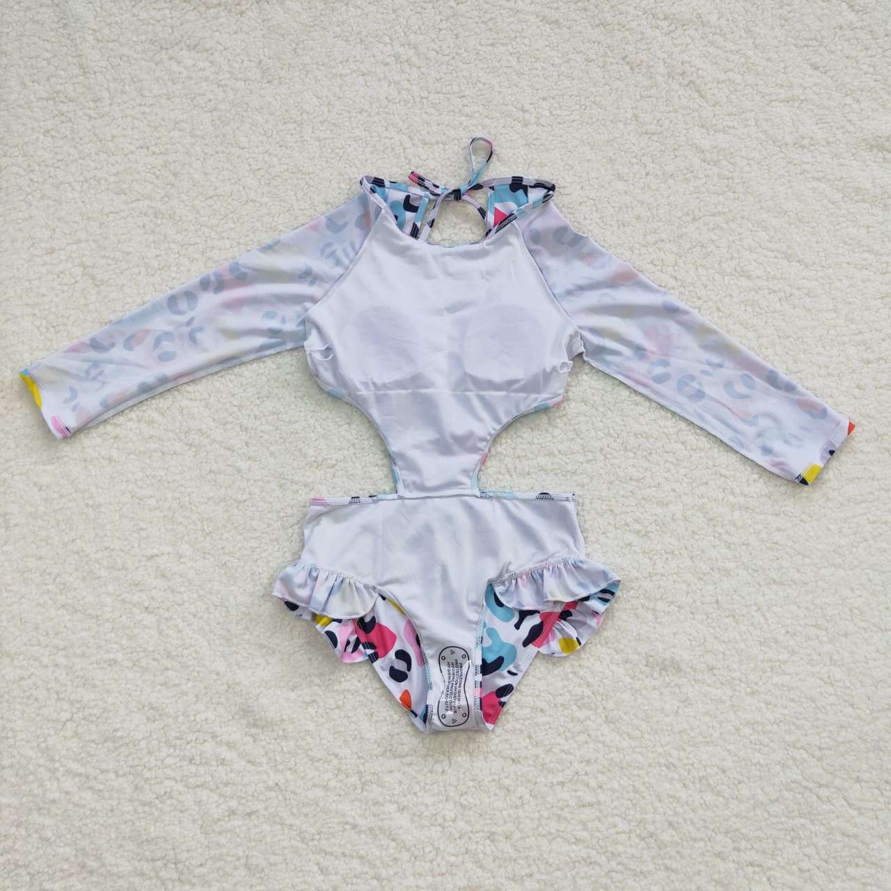 S0153 Girls colorful leopard print 1 piece swimsuits