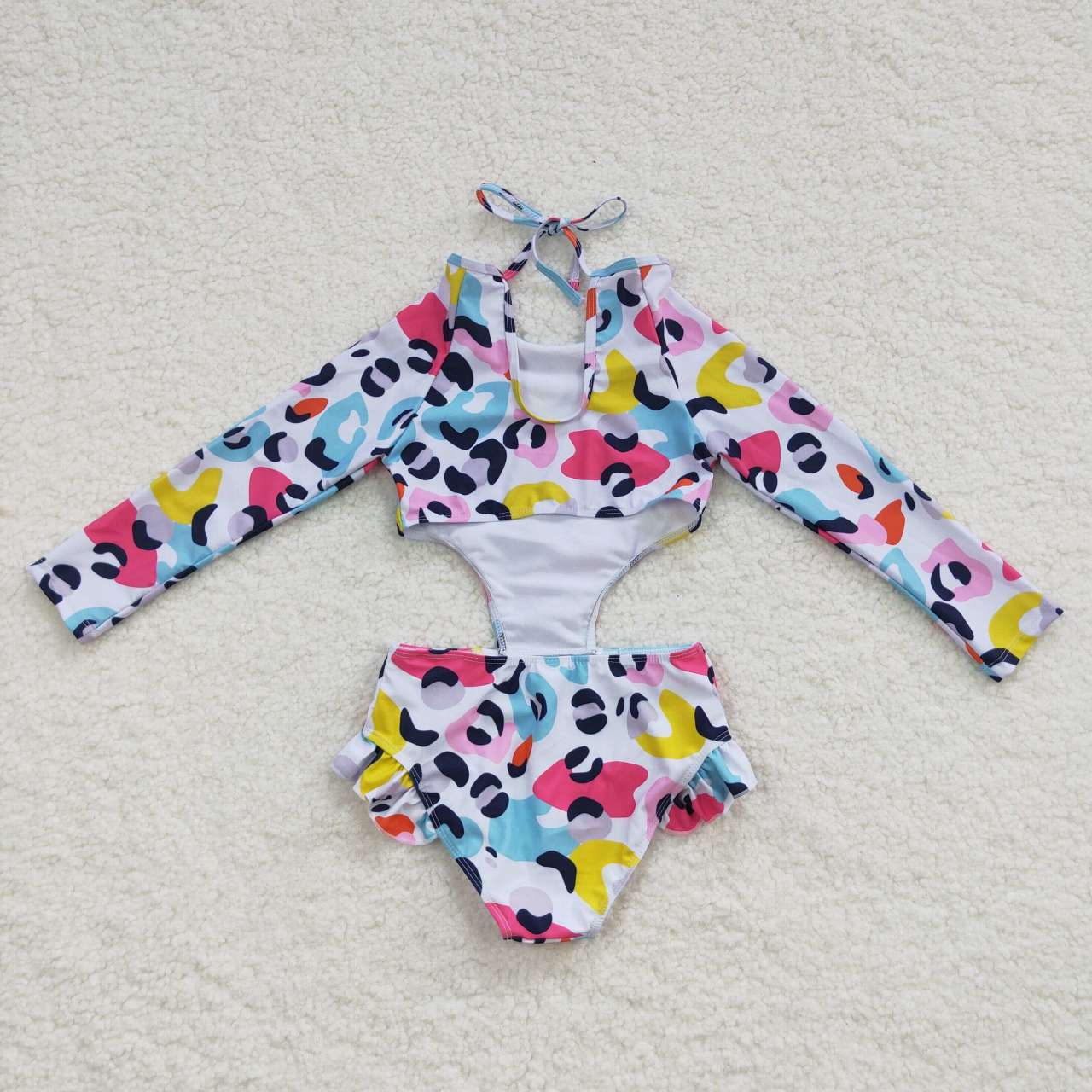 S0153 Girls colorful leopard print 1 piece swimsuits