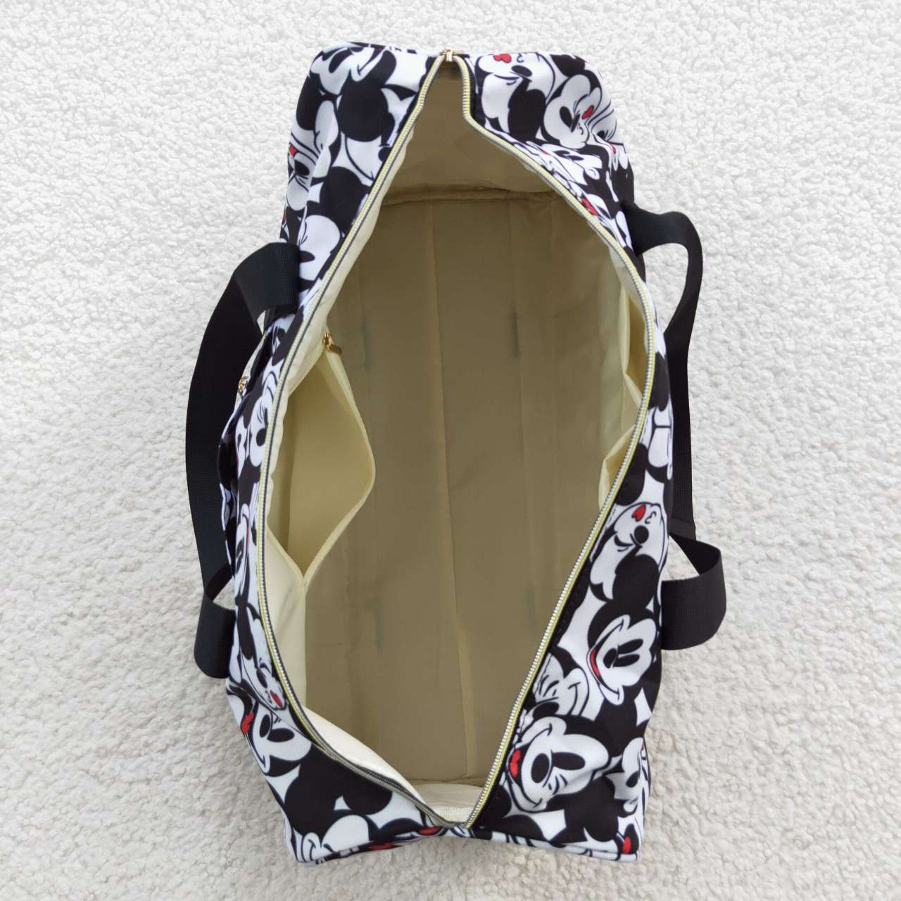 BA0132 Black cartoon mouse print gym bag Overnight Bags