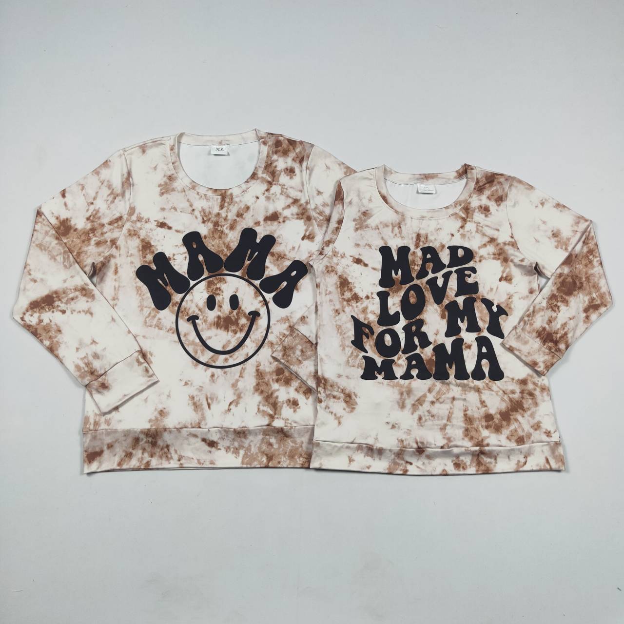 GT0280 Adult tie-dye MAMA smile print tee shirts top