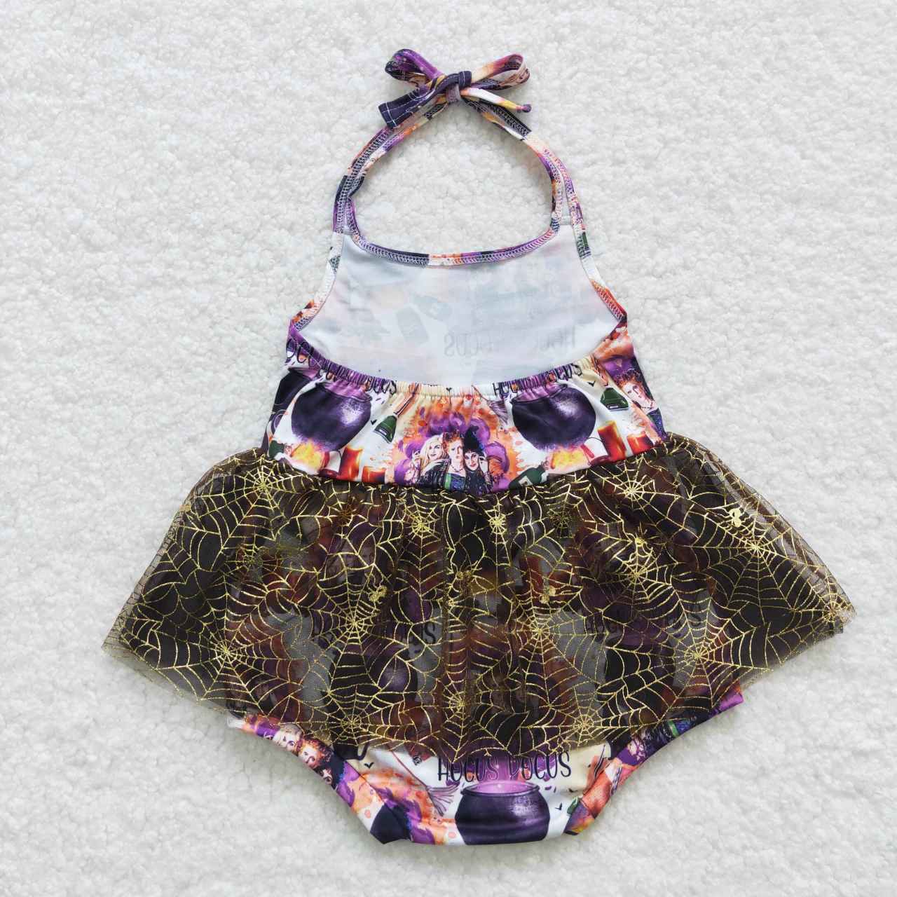 SR0426 Halloween witch print baby girls tulle romper