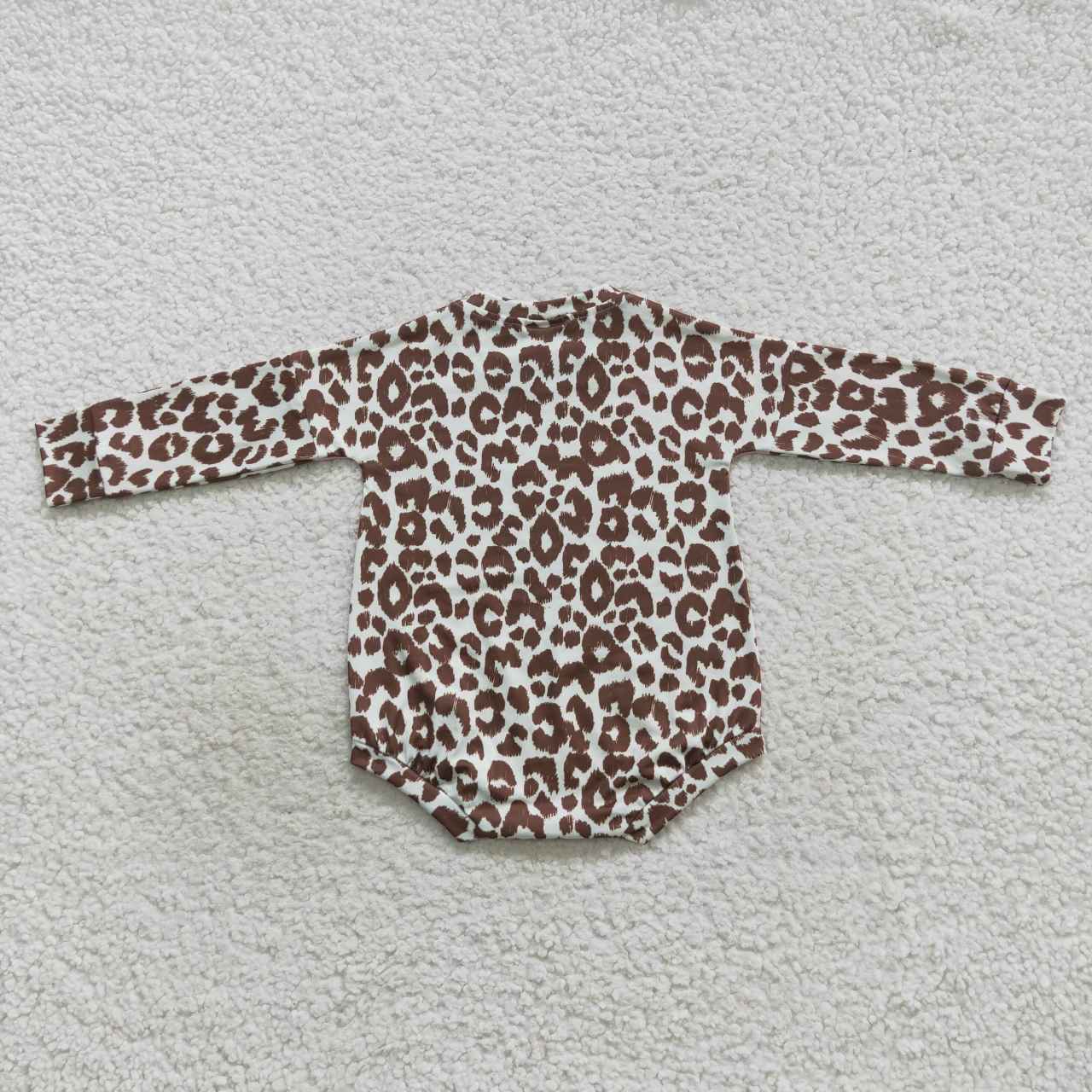 LR0575 Pink BA leopard print baby girls romper