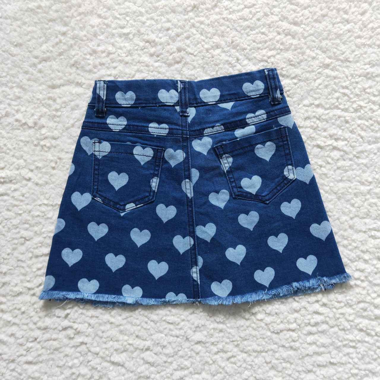 GLK0010 Girls hearts print denim summer skirts