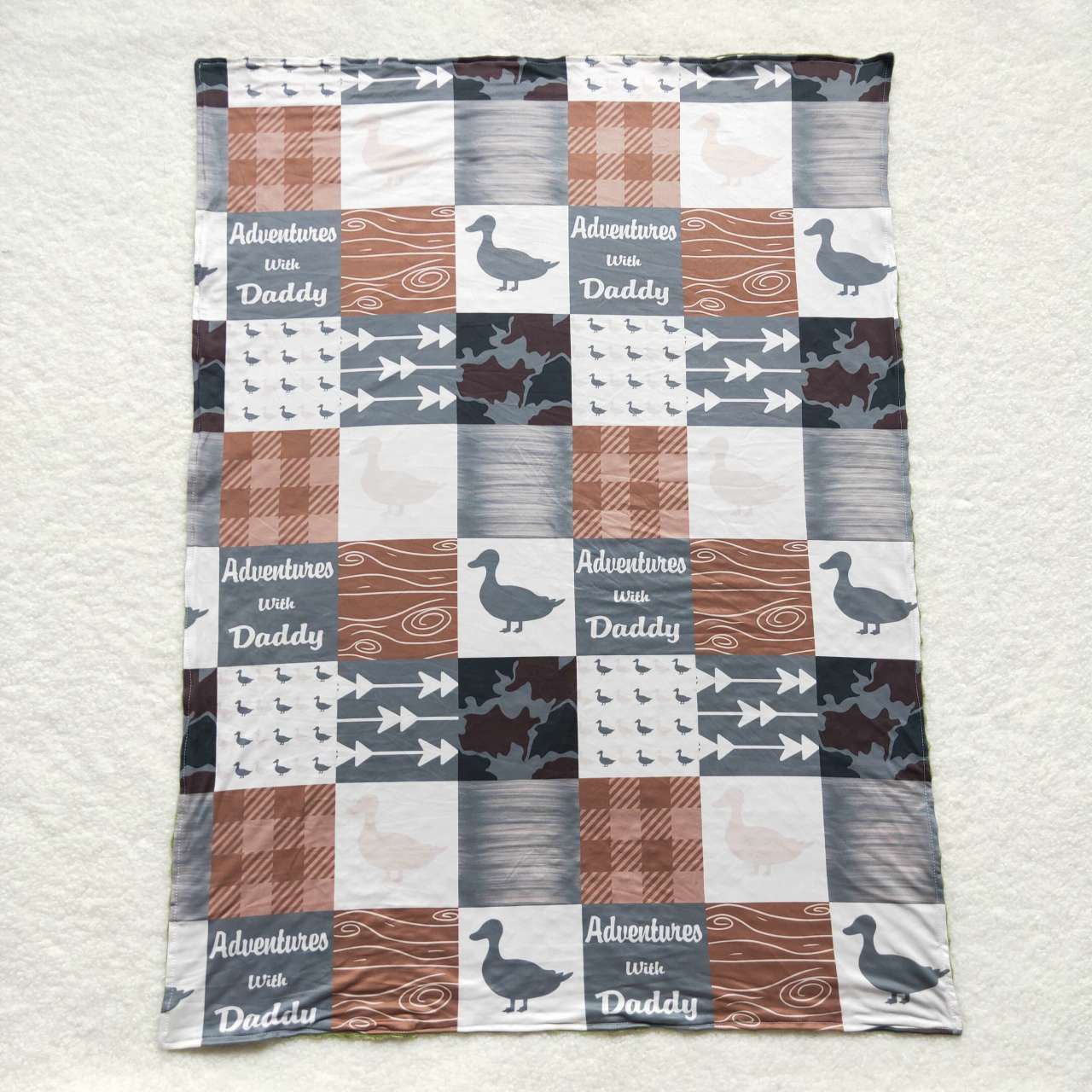 BL0061 Duck plaid hunting print baby blanket