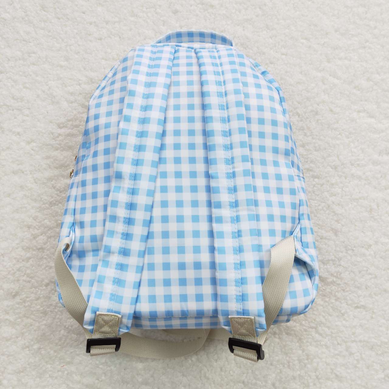 BA0087 Kids Bag Blue Checkered Backpack