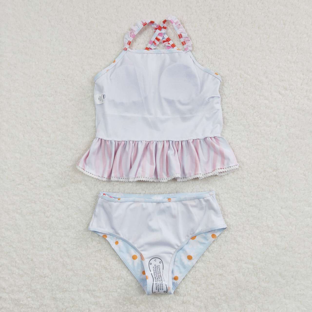 S0157 Girls Daisy Print 2 Pieces Swimsuits