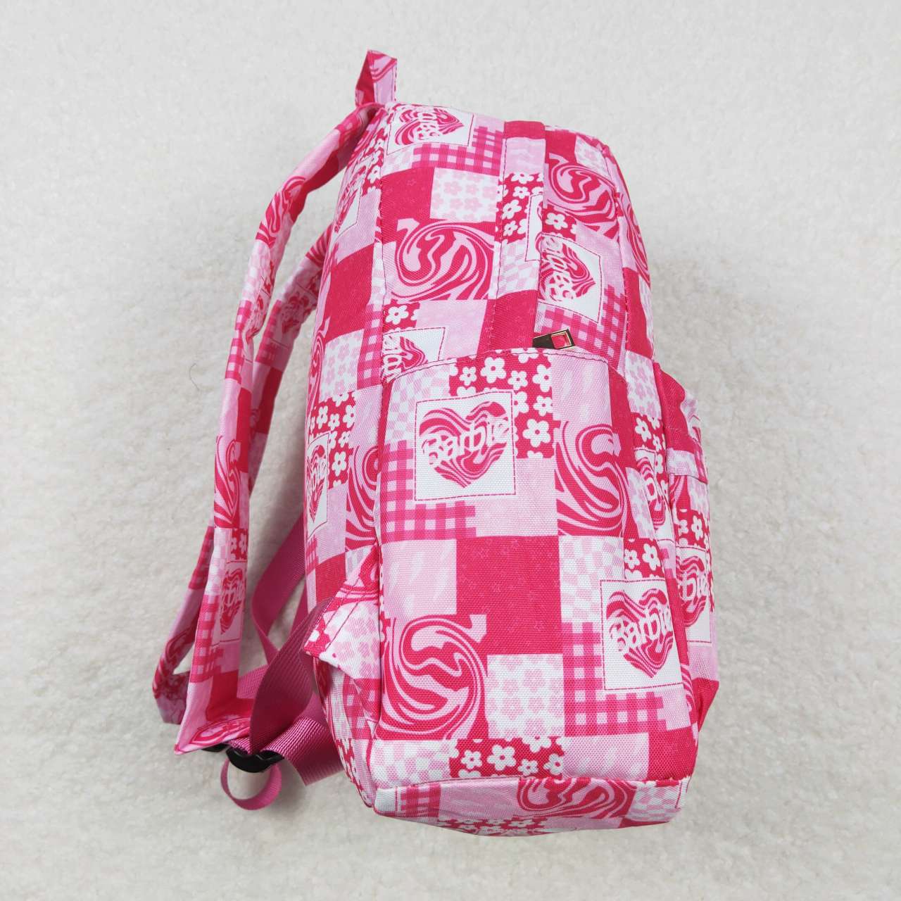 BA0114 Girls Bag Pink BA Heart Print Backpack
