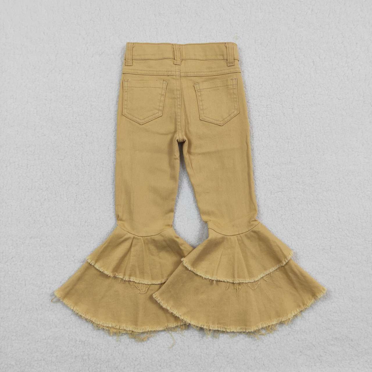 E12-20 Khaki Denim Bell Bottom Jeans