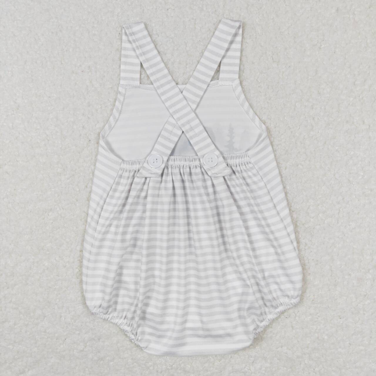 SR0659 Raised In The Backwoods Dog Print Baby Boys Bubble Romper